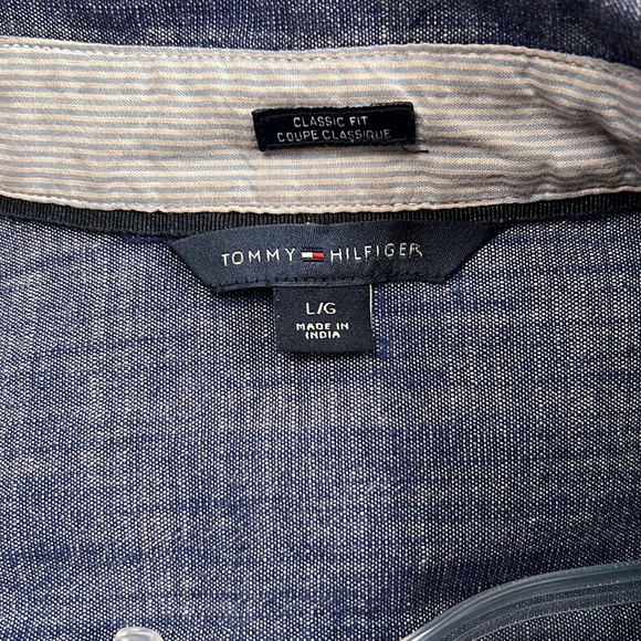 Tommy Hilfiger Classic Fit Chambray Button Down Shirt L - Picture 5 of 5